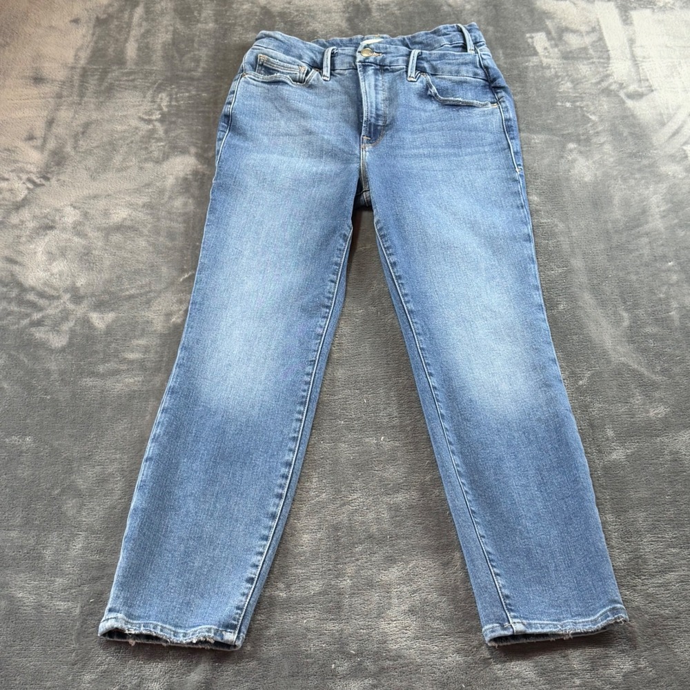 Good American Good Legs Straight Jeans Size 6/28 Indigo Blue GCCOWB014T